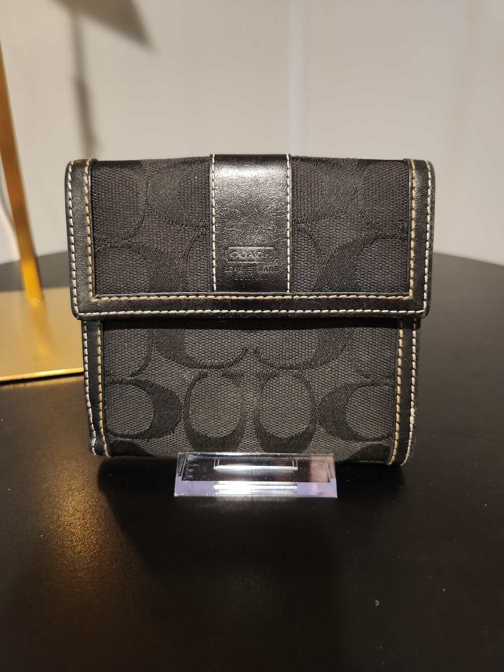 Coach Black Signature Canvas Bifold Wallet